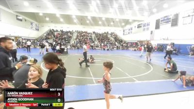 98 lbs Quarterfinal - Aarón Vasquez, Cal-Grapplers vs Ayden Goodman, Warriors