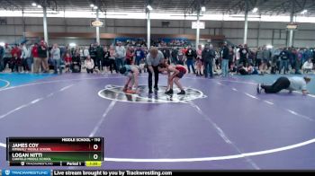 110 lbs Champ. Round 2 - Logan Nitti, Canfield Middle School vs James Coy, Kimberly Middle School