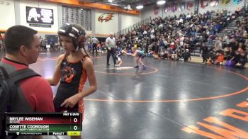 B-3 lbs Semifinal - Cosette Coorough, North Liberty Wrestling Club vs Brylee Wiseman, DC Elite