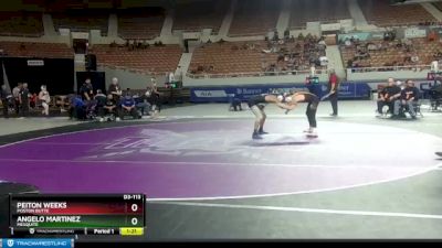 D3-113 lbs Champ. Round 1 - Peiton Weeks, Poston Butte vs Angelo Martinez, Mesquite