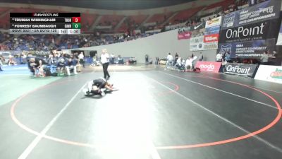 5A Boys 126 lbs Champ. Round 1 - Truman Winningham, Thurston Boys vs Forrest Baumbaugh, Canby Boys