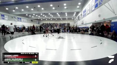 70 lbs Round 3 - Dominic Lopez, TK Wrestling Club vs Aaron Valenzuela, Rough House Wrestling Club