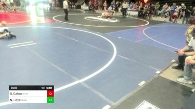 86 lbs Consolation - Garrett Dalton, Western Slope Elite vs Noah Hope, Duran Elite