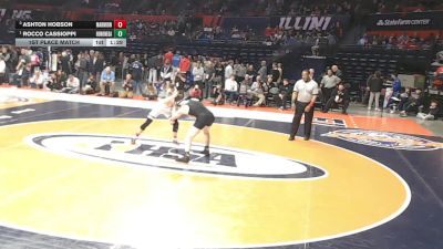 3A 150 lbs 1st Place Match - Rocco Cassioppi, Rockton (Hononegah) vs Ashton Hobson, Aurora (Marmion Academy)