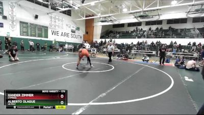 175 lbs Cons. Round 4 - Xander Zimmer, Cypress vs Alberto Olague, LB Poly