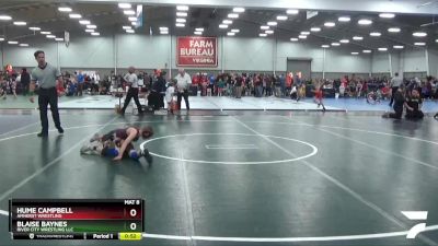 71 lbs Cons. Round 1 - Blaise Baynes, River City Wrestling LLC vs Hume Campbell, Amherst Wrestling