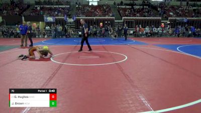 70 lbs Quarterfinal - Grady Hughes, Worland Wrestling Club vs Jhett Brown, Miles City Wrestling Club