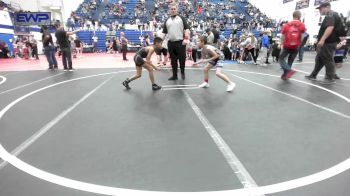 70-73 lbs Semifinal - Nakota Spain, Harrah Little League Wrestling vs Lazavier Alexander, Chandler Takedown Club