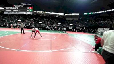 180 lbs Champ. Round 1 - Brayden Scott, WAD1 vs Bennett McKinley, PWCA