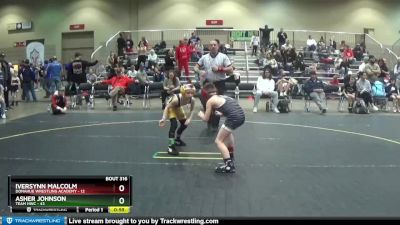 60 lbs Quarterfinal - Asher Johnson, Team HWC vs Iversynn Malcolm, Donahue Wrestling Academy