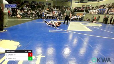 73 lbs Semifinal - Bode Smith, Hinton Takedown Club vs Brady Boles, Mustang Bronco Wrestling Club