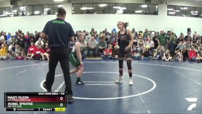 110 lbs Cons. Round 3 - Maizy Olson, U.P. Power Wrestling vs Isobel Spratke, FHC Mat Club