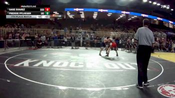 190 3A 7th Place Match - Freddie Pflueger, George M. Steinbrenner vs Sage Suarez, South Broward