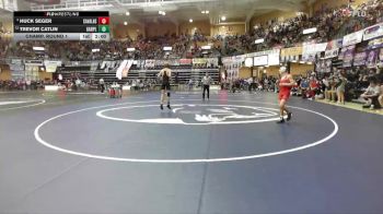120 lbs Champ. Round 1 - Trevor Catlin, Garden Plain Hs vs Huck Seger, Caney Valley Hs
