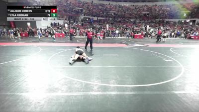 138 lbs Cons. Round 3 - Lyla Redman, Prairie Wrestling vs Allison Deneys, Oconto Falls/Abrams Youth Wrestling