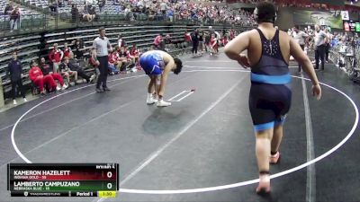 275 lbs Round 5 (6 Team) - Kameron Hazelett, Indiana Gold vs Lamberto Campuzano, Nebraska Blue