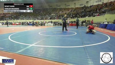 88 lbs Consi Of 16 #2 - Wyatt Haire, Verdigris vs Kinsler Branning, Bridge Creek Wrestling