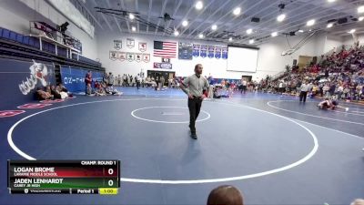 133 lbs Cons. Round 2 - Jaden Lenhardt, Carey Jr High vs Logan Brome, Laramie Middle School