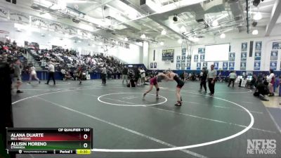 130 lbs Cons. Round 2 - Allisin Moreno, Etiwanda vs Alana Duarte, Bell Gardens