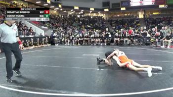 120 lbs Quarterfinal - Sebastian Brooks, Winterset vs Colten Roling, West Delaware, Manchester