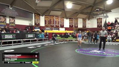 100 lbs Semifinal - Makennah Craft, Jackson High School vs Emma Moore, Walton-Verona