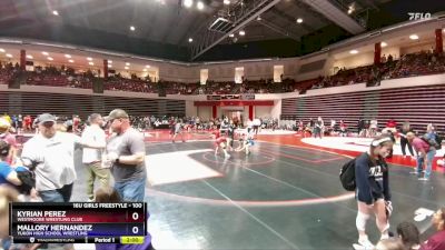 100 lbs Round 4 - Kyrian Perez, Westmoore Wrestling Club vs Mallory Hernandez, Yukon High School Wrestling