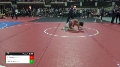 116 lbs Cons. Round 5 - Nolan Braun, Dakota Rattlers Wrestling Club vs Duane Zamora, Moses Lake Wrestling Club