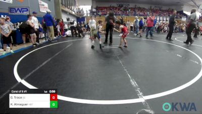 49 lbs Consi Of 8 #1 - Grayson Trace, Del City Little League vs Kace Almaguer, HBT Grapplers