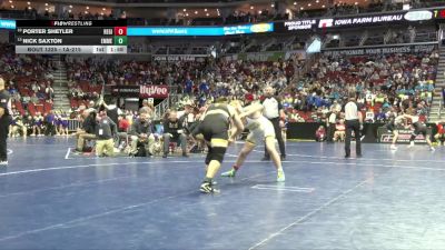 1A-215 lbs Cons. Round 2 - Porter Shetler, Regina, Iowa City vs Nick Saxton, Emmetsburg