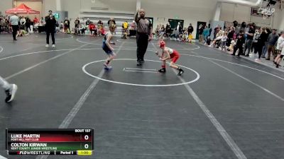 50 lbs Quarterfinal - Colton Kirwan, Kent County Junior Wrestling vs Luke Martin, Fort Hill Mat Club