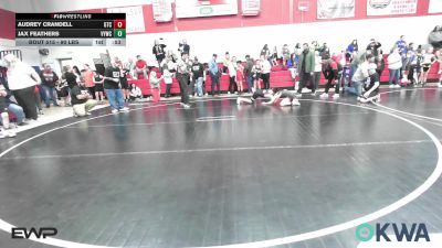 90 lbs Rr Rnd 2 - Audrey Crandell, Grove Takedown Club vs Jax Feathers, Verdigris Youth Wrestling
