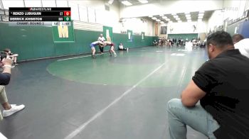 150 lbs Champ. Round 2 - Derrick Johnston, Ramona vs Renzo Lubuguin, Cherokee Trail