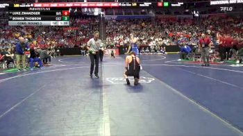 1A-132 lbs Cons. Round 2 - Luke Zwanziger, Nashua-Plainfield vs Bowen Thomson, Columbus/WMU