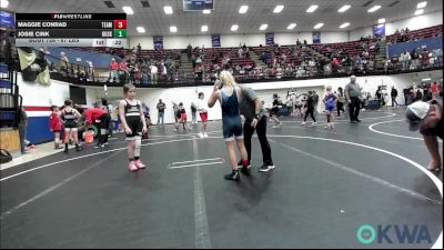 67 lbs Consolation - Maggie Conrad, Team Worx Wrestling Club vs Josie Cink, Huskey Wrestling Club