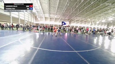 130 lbs 3rd Place Match - Addison Hills, Green Canyon Wrestling Club vs Tashra Pay, JWC