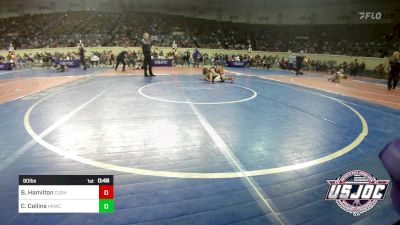 90 lbs Semifinal - Brantley Hamilton, Cushing Tigers vs Cayben Collins, Henryetta Knights Wrestling Club