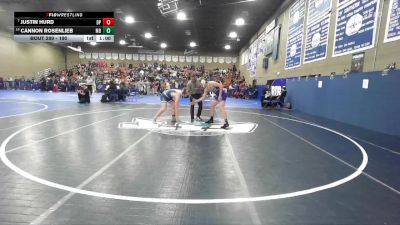 190 lbs Cons. Round 3 - Cannon Rosenlieb, Morro Bay vs Justin Hurd, Dos Palos