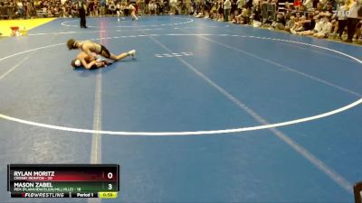 100 lbs Cons. Semi - Rylan Moritz, Crosby Ironton vs Mason Zabel, PEM (Plainview/Elgin/Millville)