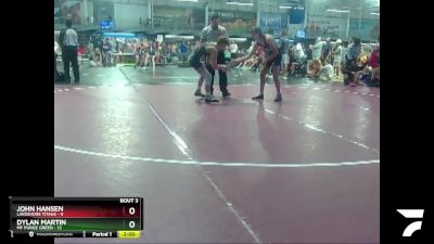 132 lbs Round 1 (6 Team) - John Hansen, Lakeshore Titans vs Dylan Martin, MF Purge Green