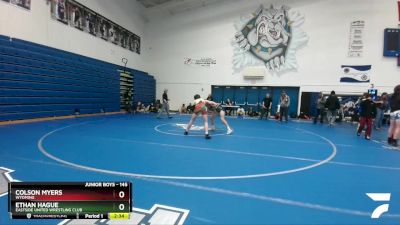 145 lbs Cons. Round 2 - Colson Myers, Wyoming vs Ethan Hague, Eastside United Wrestling Club