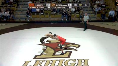 184 lbs Travis Wittlake, Oklahoma State vs Tate Samuelson, Lehigh