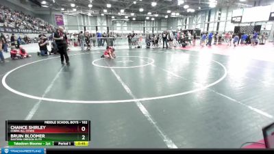 102 lbs Quarterfinal - Bruin Bloomer, Eastern Oregon Elite vs Chance Shirley, COBRA ALL-STARS