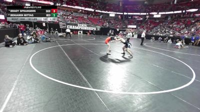 190 lbs Champ. Rd Of 16 - Benjamin Mittag, Nicolet vs Brady Sprangers, Kaukauna
