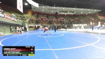 118 lbs Cons. Semi - Suri Bettencourt, Righetti High School Wrestling vs Annika Scott, Folsom High School Wrestling