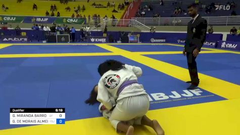 GABRIELA MIRANDA BARROSO vs GRAZIELE DE MORAIS ALMEIDA 2023 Brasileiro Jiu-Jitsu IBJJF