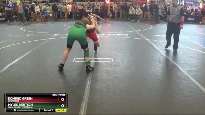 100 lbs Quarterfinal - Myles Bertsch, Anna Youth Wrestling vs Dominic Green, Logan Elm