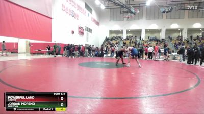 190 lbs Quarterfinal - Powerful Land, Hoover vs Jordan Moreno, Christian