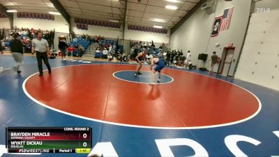 144A Cons. Round 2 - Brayden Miracle, Natrona County vs Wyatt Dickau, Douglas