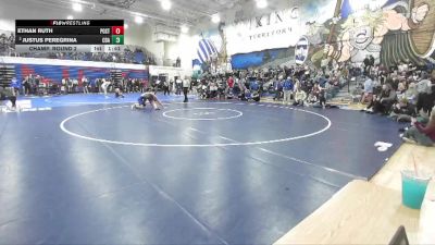 120 lbs Champ. Round 2 - Ethan Ruth, Post Falls vs Justus Peregrina, Coeur D Alene
