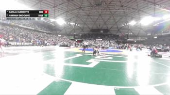 Girls 1B/2B/1A 115 Cons. Round 2 - Dahlia Clements, Okanogan (Girls) vs Hannah Dhooghe, Hoquiam (Girls)